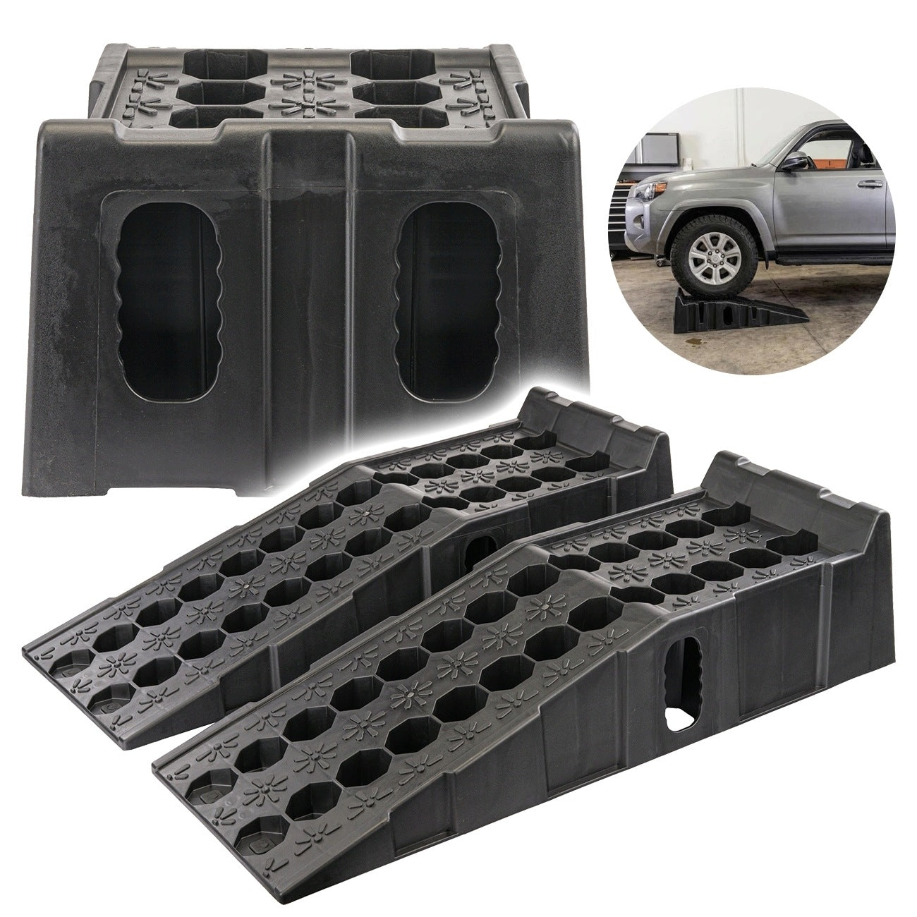 CAR RAMPS 8T RAMP DRIVEWAY STRONG WIDE HIGH 2 PCS