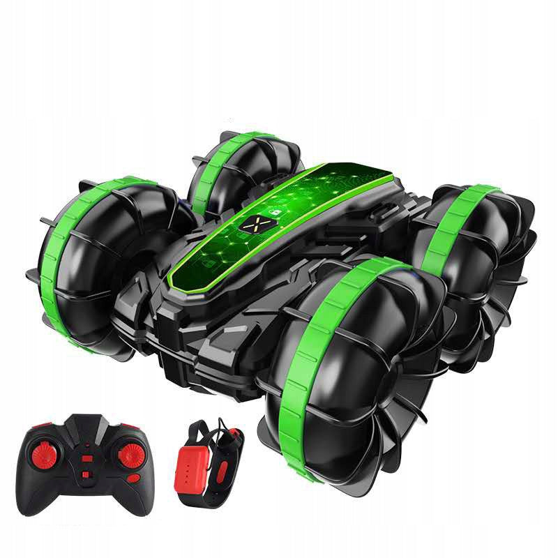 CAR RC AMPHIBIOUS 360 DRIFT WATERPROOF GESTURE CONTROL REMOTE CONTROL GREEN Manufacturer code Wodne autko amfibia