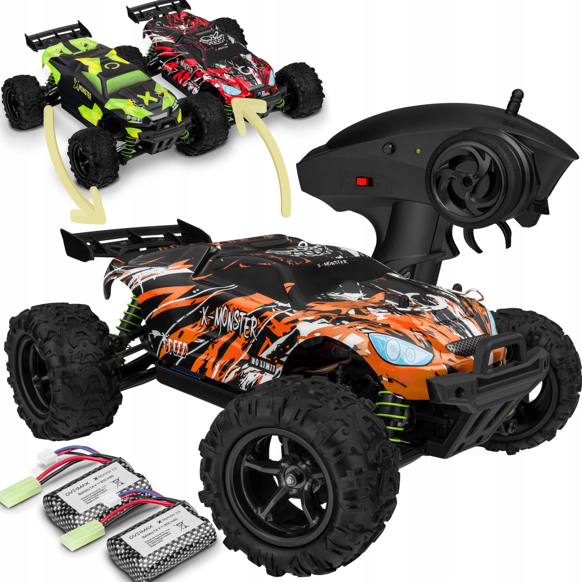 CAR RC AUTO FOR OFF-ROAD REMOTE CONTROL 4x4 LARGE 30km/h + HOUSINGS