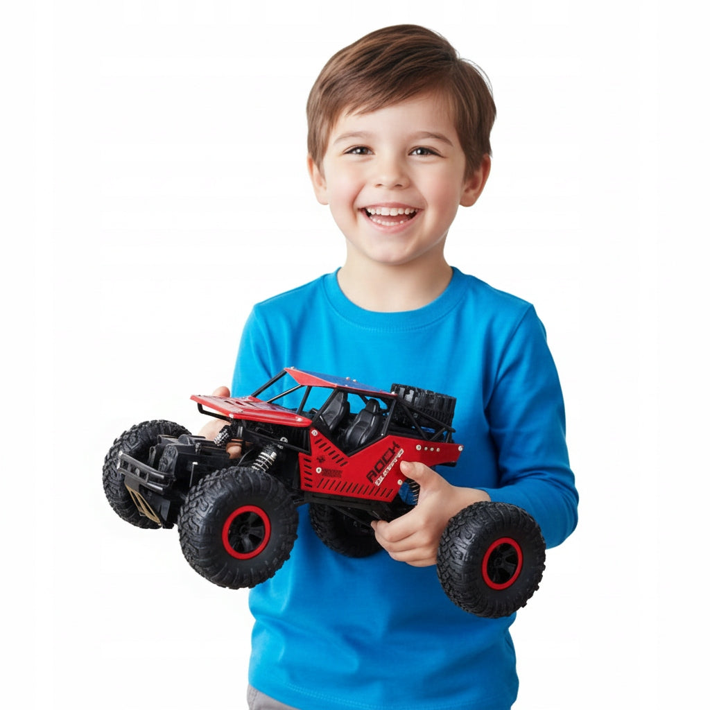CAR RC ROCK CONTROLLED OFF-ROAD CAR XXL LARGE WHEELS 2 ENGINES SOLID