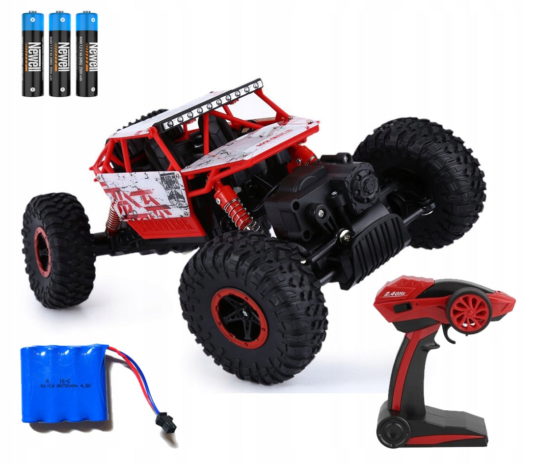 CAR RC ROCK CRAWLER 4x4 TWO MOTORS AUTO REMOTE CONTROLLED RED