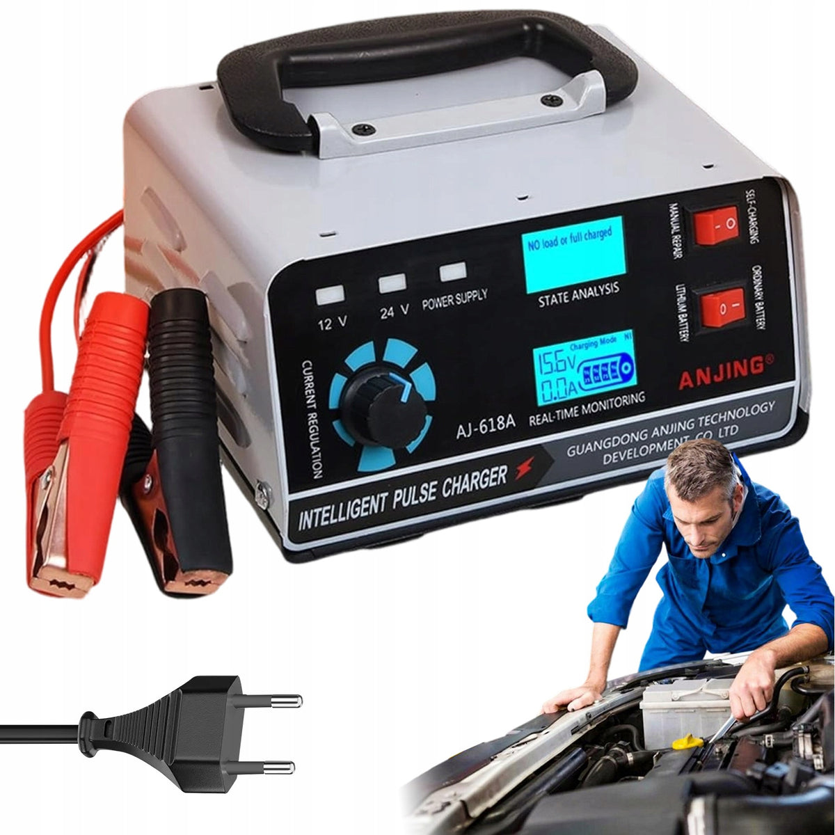 CAR RECTIFIER FOR BATTERIES 12V 24V AUTOMATIC LED METAL