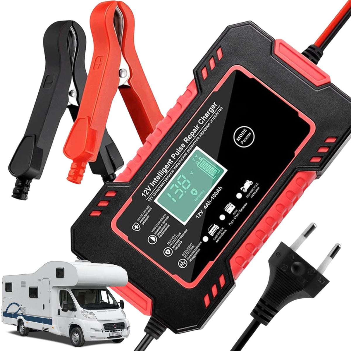 CAR RECTIFIER MOTORCYCLE BATTERY CHARGER LCD 12V 6A