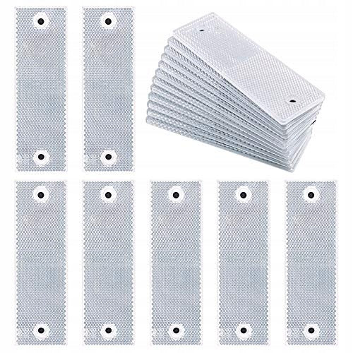 CAR REFLECTORS WHITE RECTANGULAR SELF-ADHESIVE SAFETY 20 PCS. Brand no brand