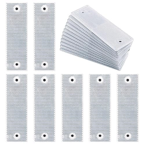 CAR REFLECTORS WHITE RECTANGULAR SELF-ADHESIVE SAFETY 20 PCS.