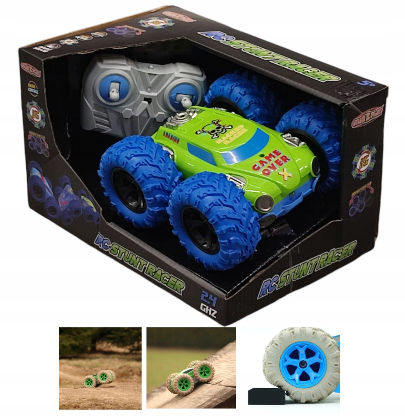 CAR REMOTE CONTROLLED 2,4Ghz ROTATION AUTO 360 RC STUNT RACER GIFT Brand no brand