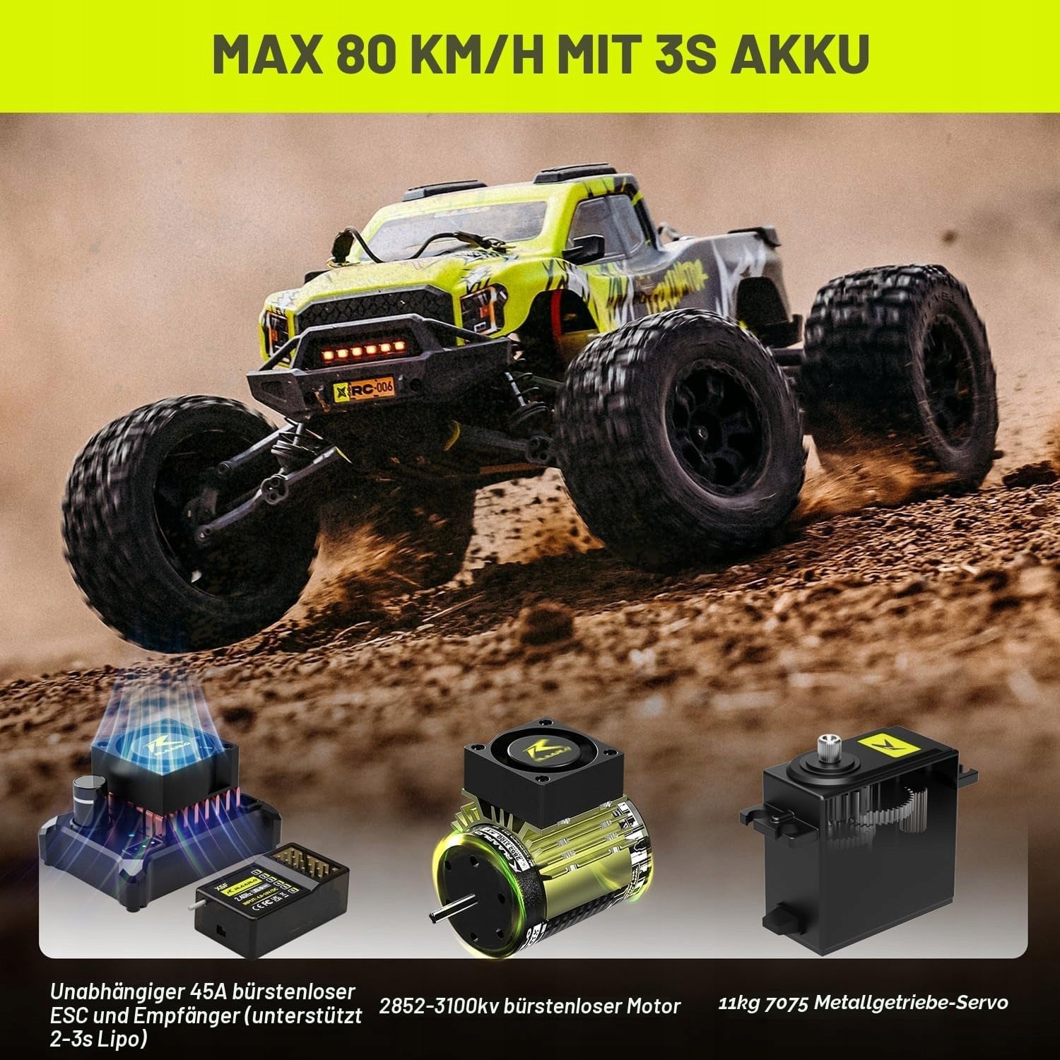 CAR REMOTE CONTROLLED 388W OFF-ROAD 4WD BRUSHLESS AUTO RC Manufacturer code SAMOCHÓD ZDALNIE STEROWANY BARDZO SZYBKI
