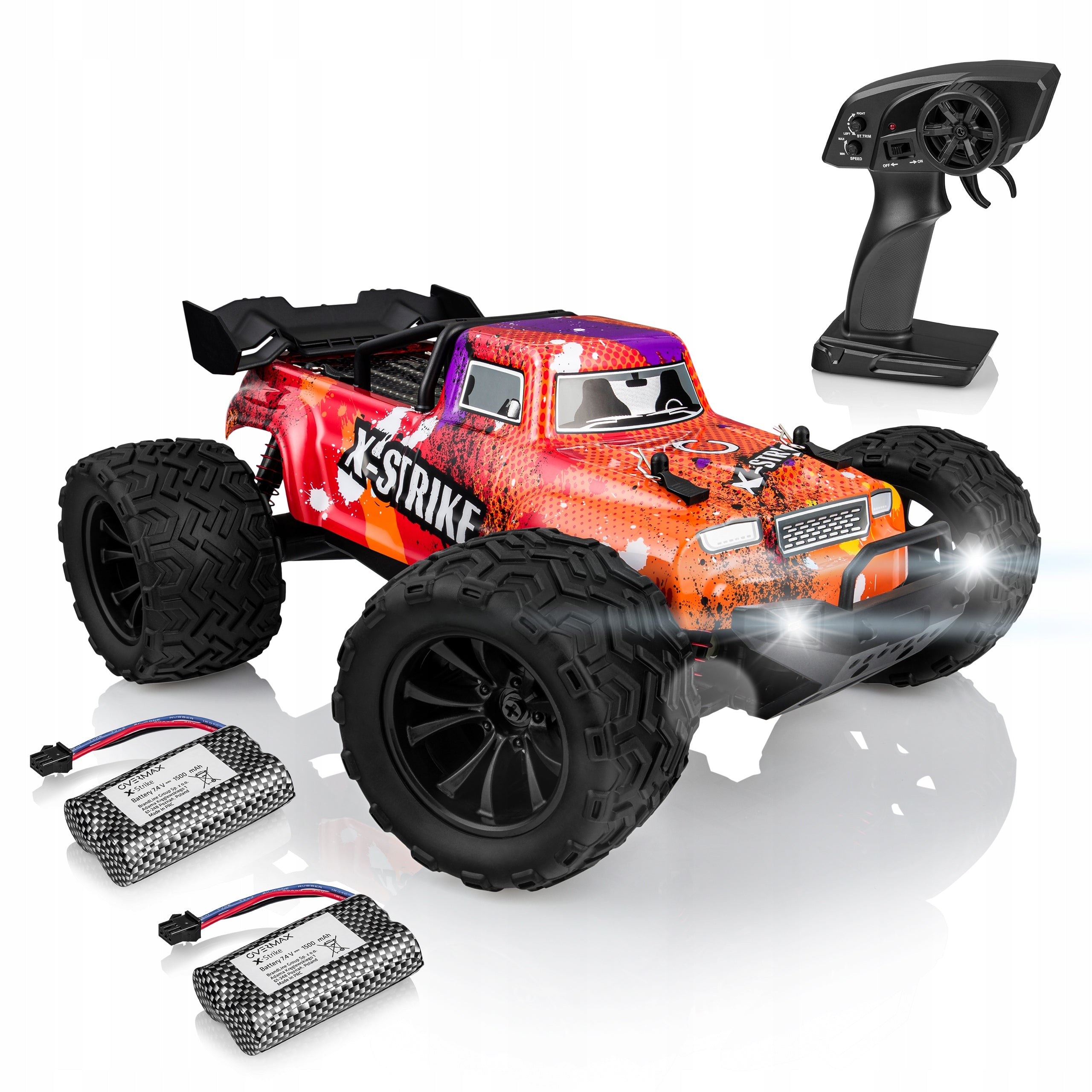 CAR REMOTE CONTROLLED AUTO RC 4X4 LARGE OFF-ROAD 30KM WITH LED Overmax