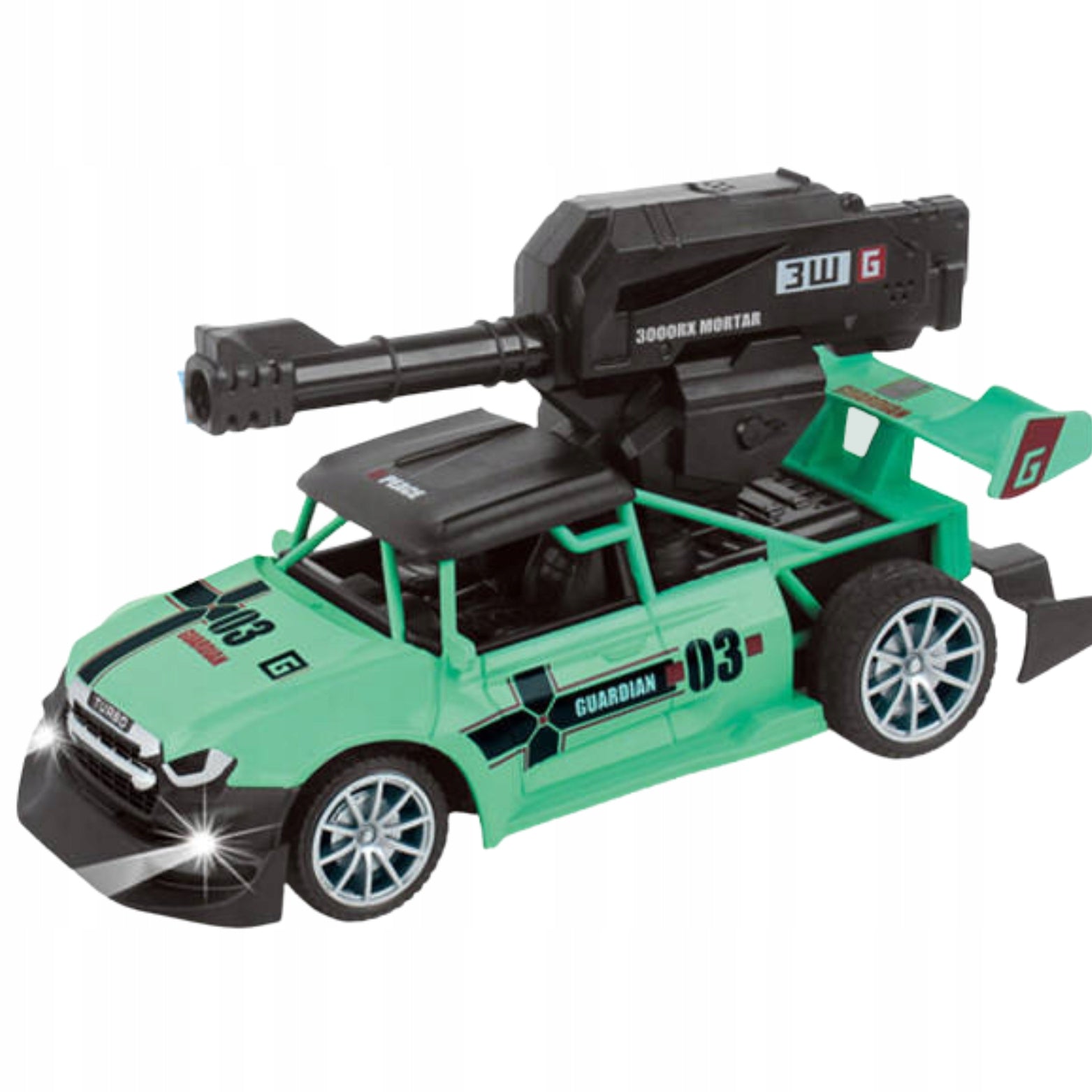 CAR REMOTE CONTROLLED AUTO RC BALL LAUNCHER SHOOTS BATTERY GAME Color multicolor