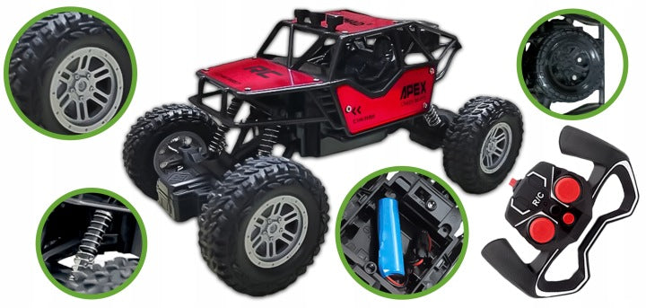 CAR REMOTE CONTROLLED AUTO RC FOR CHILDREN OFF-ROAD + 2 BATTERIES LARGE Packaging status original