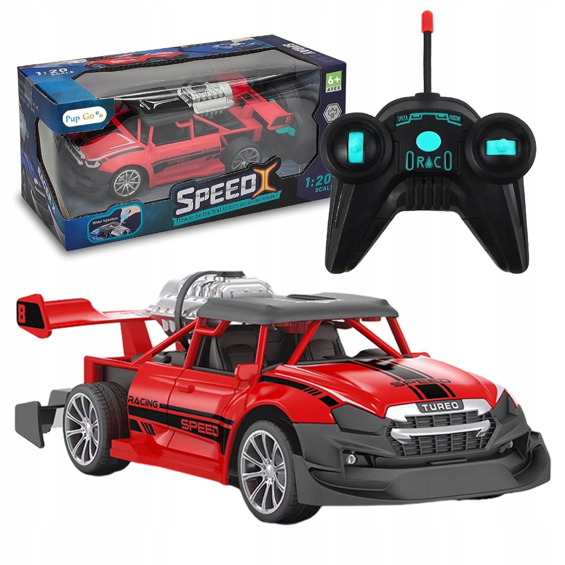 CAR REMOTE CONTROLLED AUTO RC LED SMOKE ON REMOTE CONTROL BATTERY