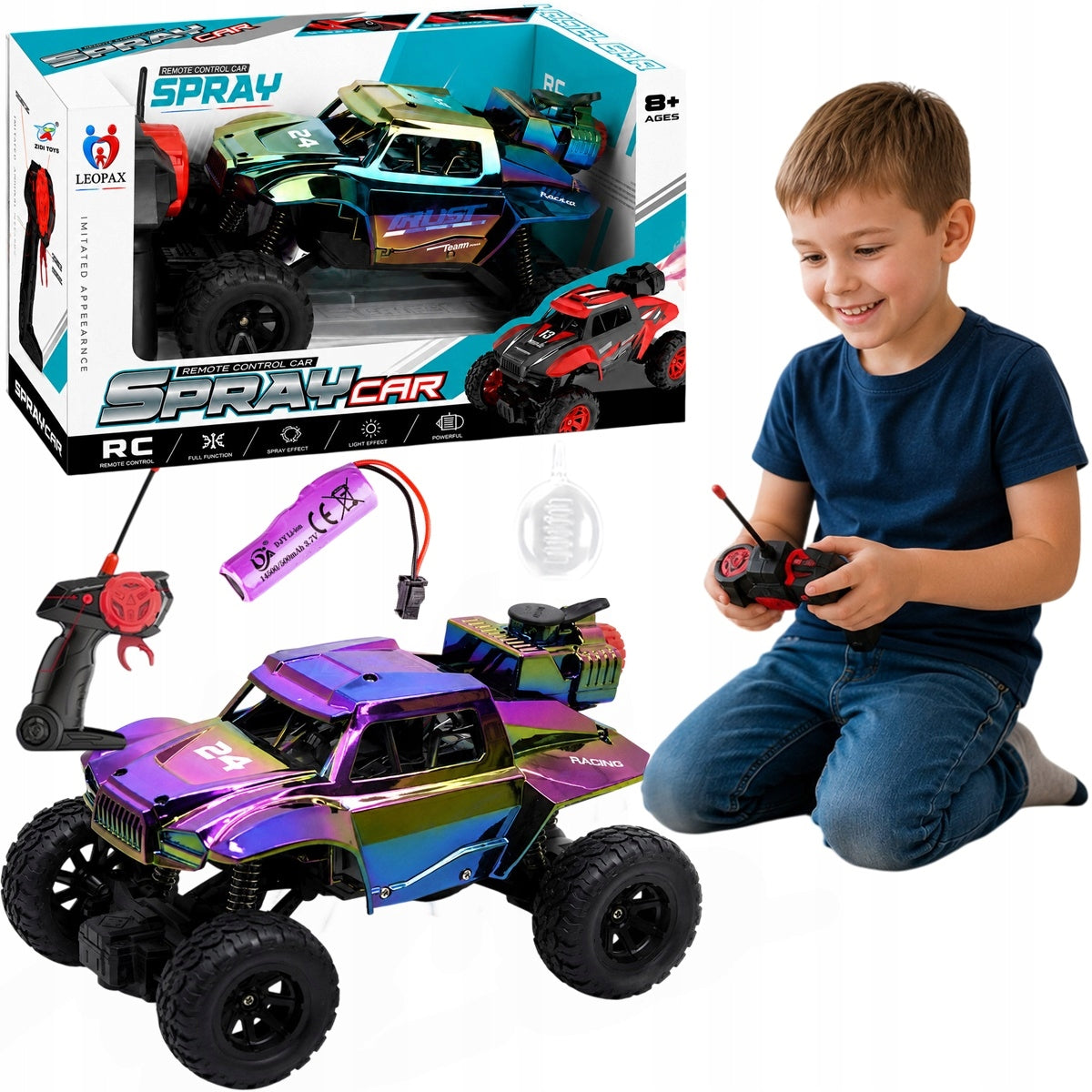 CAR REMOTE CONTROLLED AUTO RC OFF-ROAD AUTO + BATTERY + STEAM Smoke Packaging status original