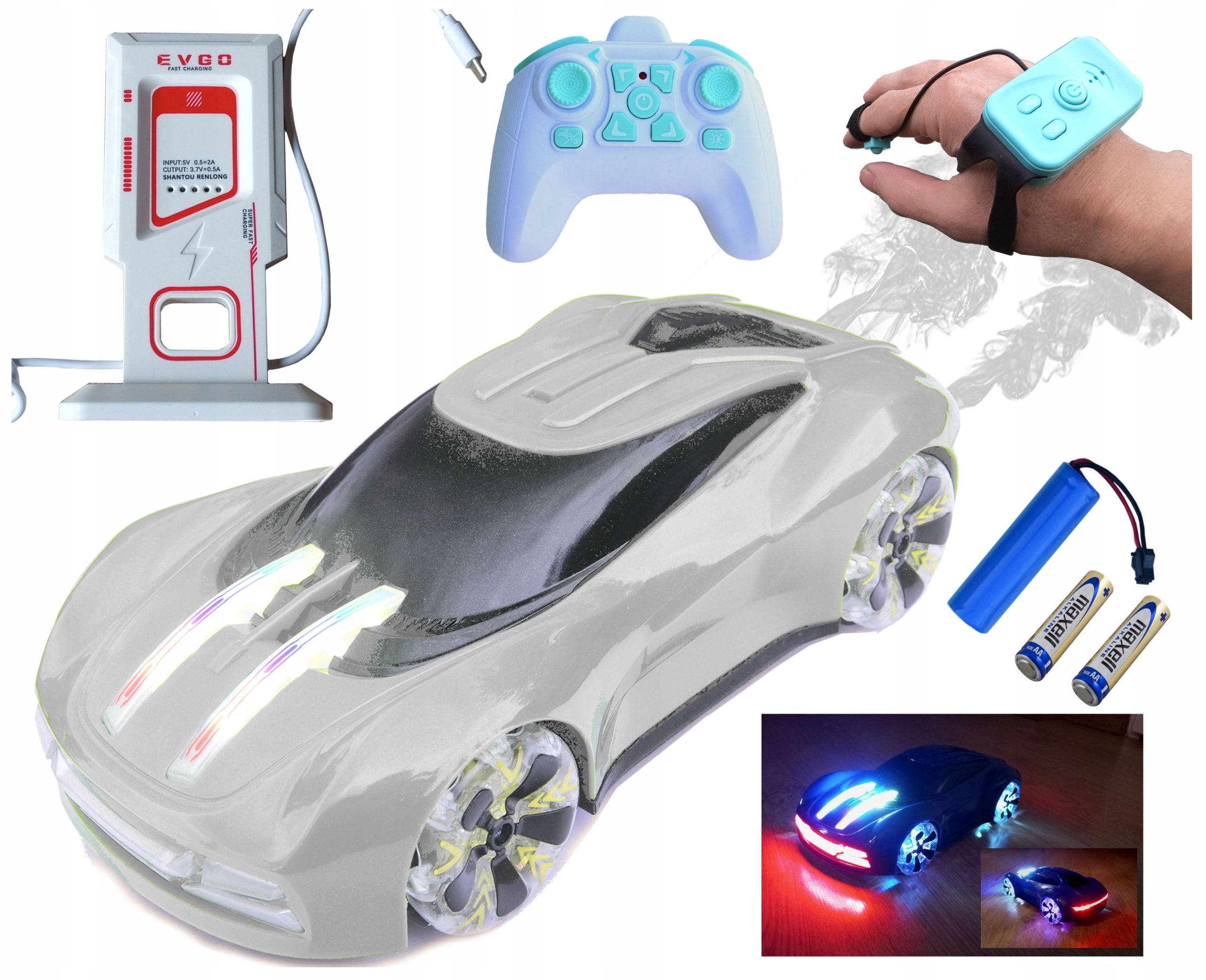 CAR REMOTE CONTROLLED AUTO RC RACING GESTURES DRIFTING SMOKE LIGHT