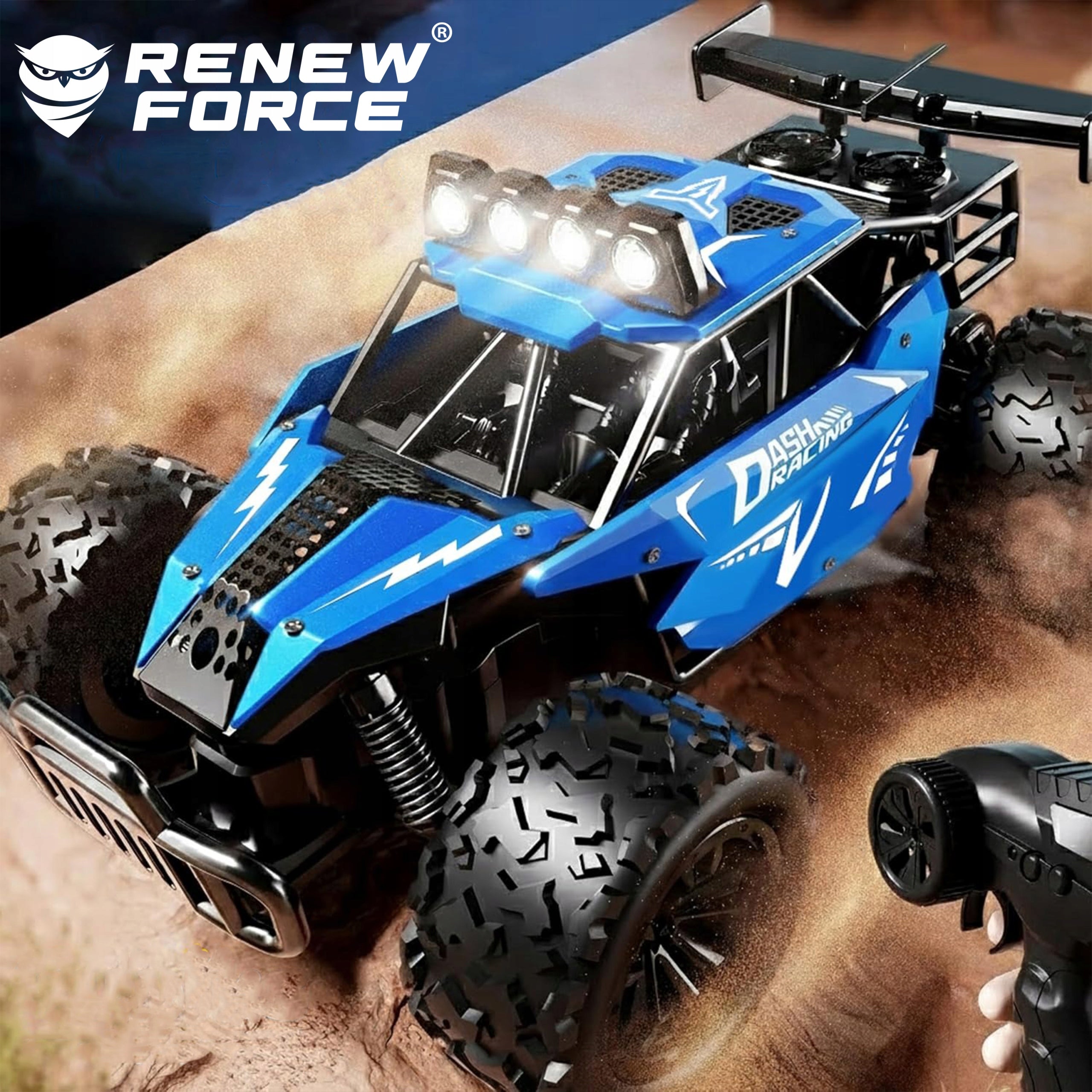 CAR REMOTE CONTROLLED LARGE AUTO RC METAL OFF-ROAD 40m + 2 BATTERIES Manufacturer code AMORTYZACJA REFLEKTORY PILOT KABEL USB 25KM
