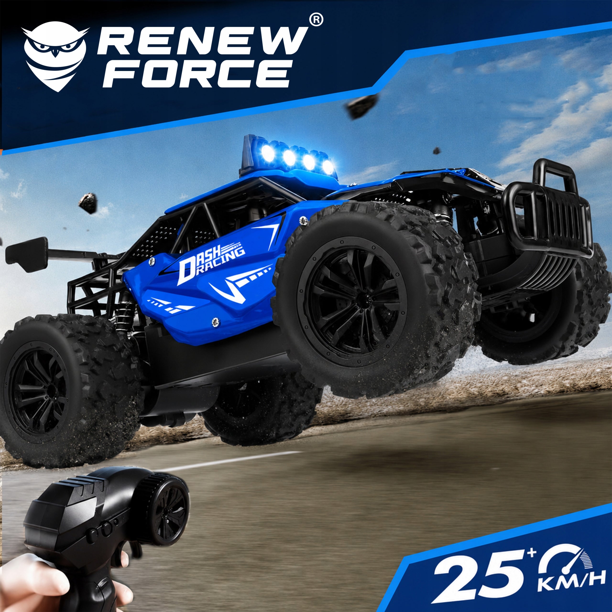 CAR REMOTE CONTROLLED LARGE AUTO RC METAL OFF-ROAD 40m + 2 BATTERIES Packaging status original