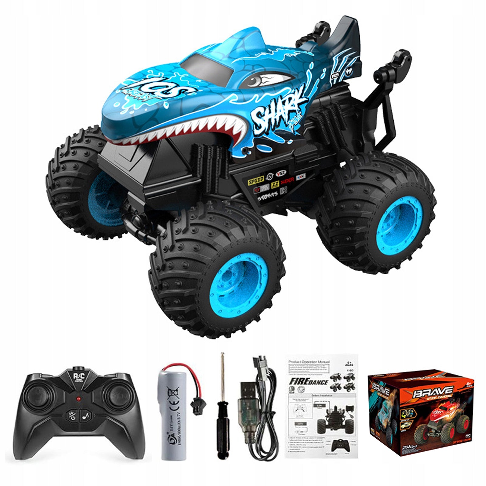 CAR REMOTE CONTROLLED MONSTER TRUCK RC + REMOTE CONTROL + BATTERY Brand no brand