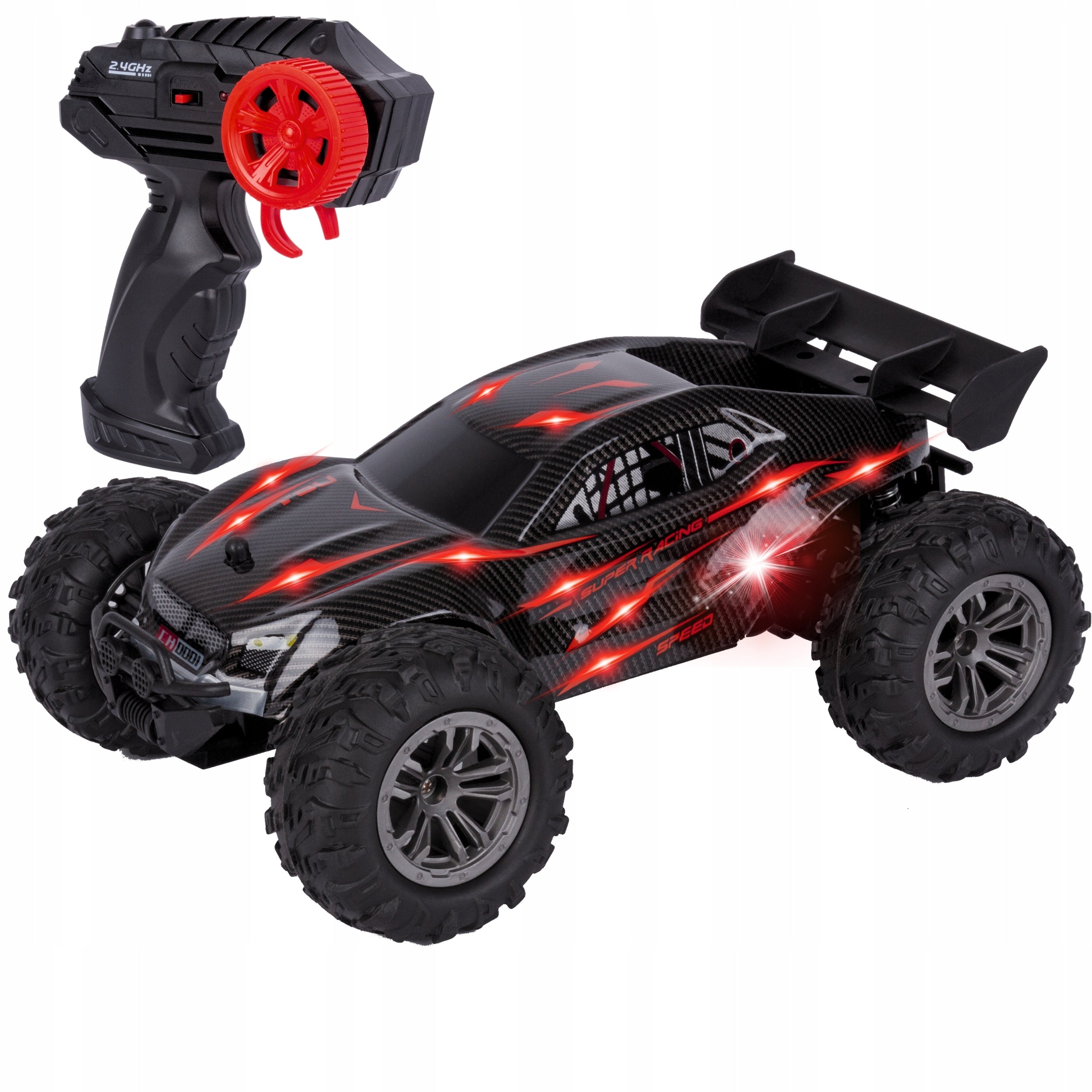 CAR REMOTE CONTROLLED OFF-ROAD BLACK LARGE TIRES SHOCK ABSORPTION SOLID