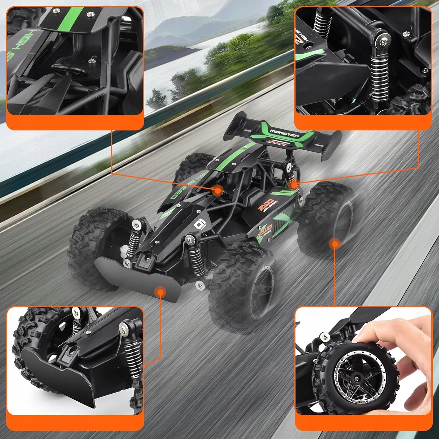 CAR REMOTE CONTROLLED OFF-ROAD CAR RC REMOTE CONTROL 2,4GHz TOY GIFT Manufacturer code AUTO TERENOWE ZDALNIE STEROWANE AKUMULATOR