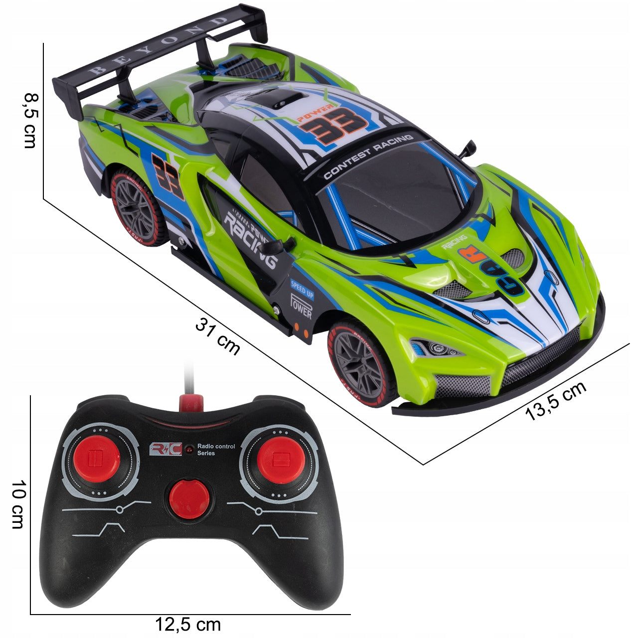 CAR REMOTE CONTROLLED RC 1:12 CAR FOR REMOTE CONTROL SPECIAL EFFECTS Batteries included no
