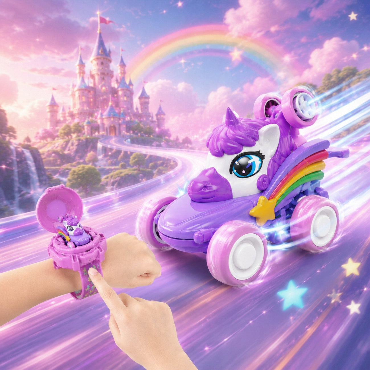 CAR REMOTE CONTROLLED RC WATCH UNICORN CAR LED Packaging status original