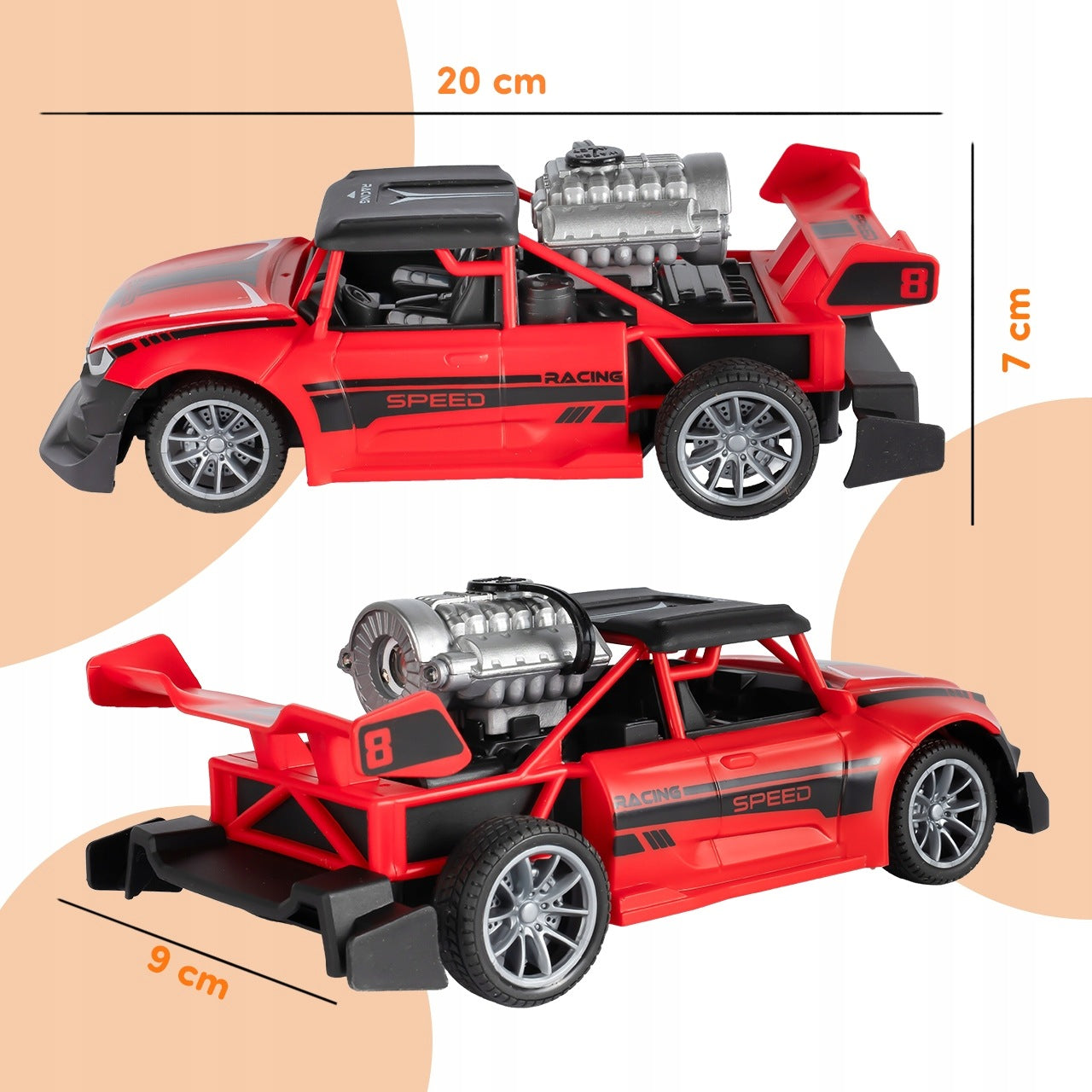 CAR REMOTE CONTROLLED REMOTE CONTROL RC DRIFT GLOWING STEAM SMOKE LED EFFECTS Packaging status original