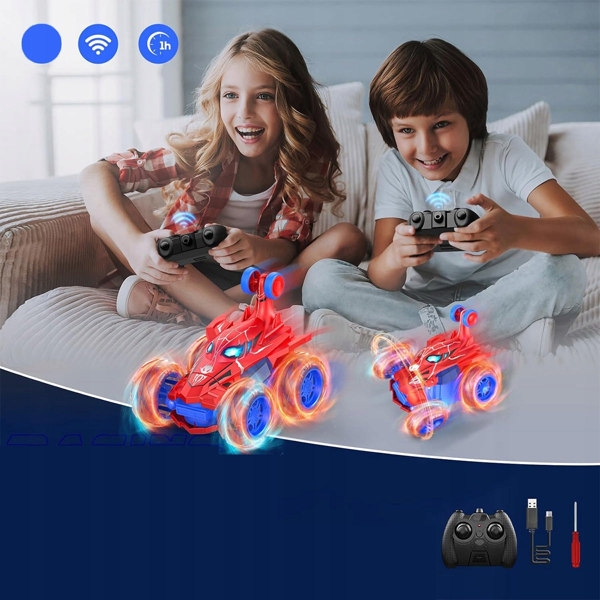 CAR REMOTE CONTROLLED TWISTER ACROBAT RC AUTO REMOTE CONTROL USB red Kid's age 6＋ years