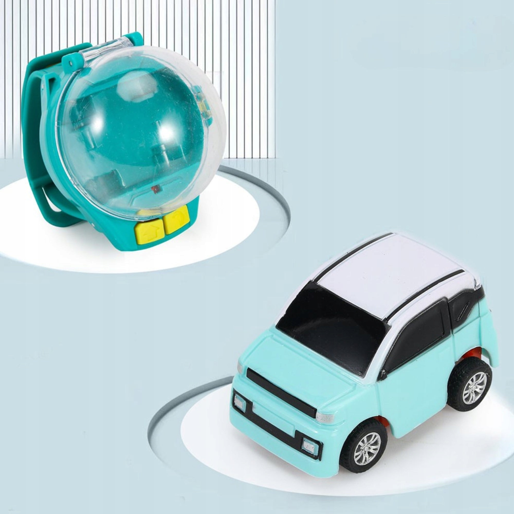 CAR REMOTE CONTROLLED WATCH MINI CAR TURQUOISE AUTO WATCH Brand no brand