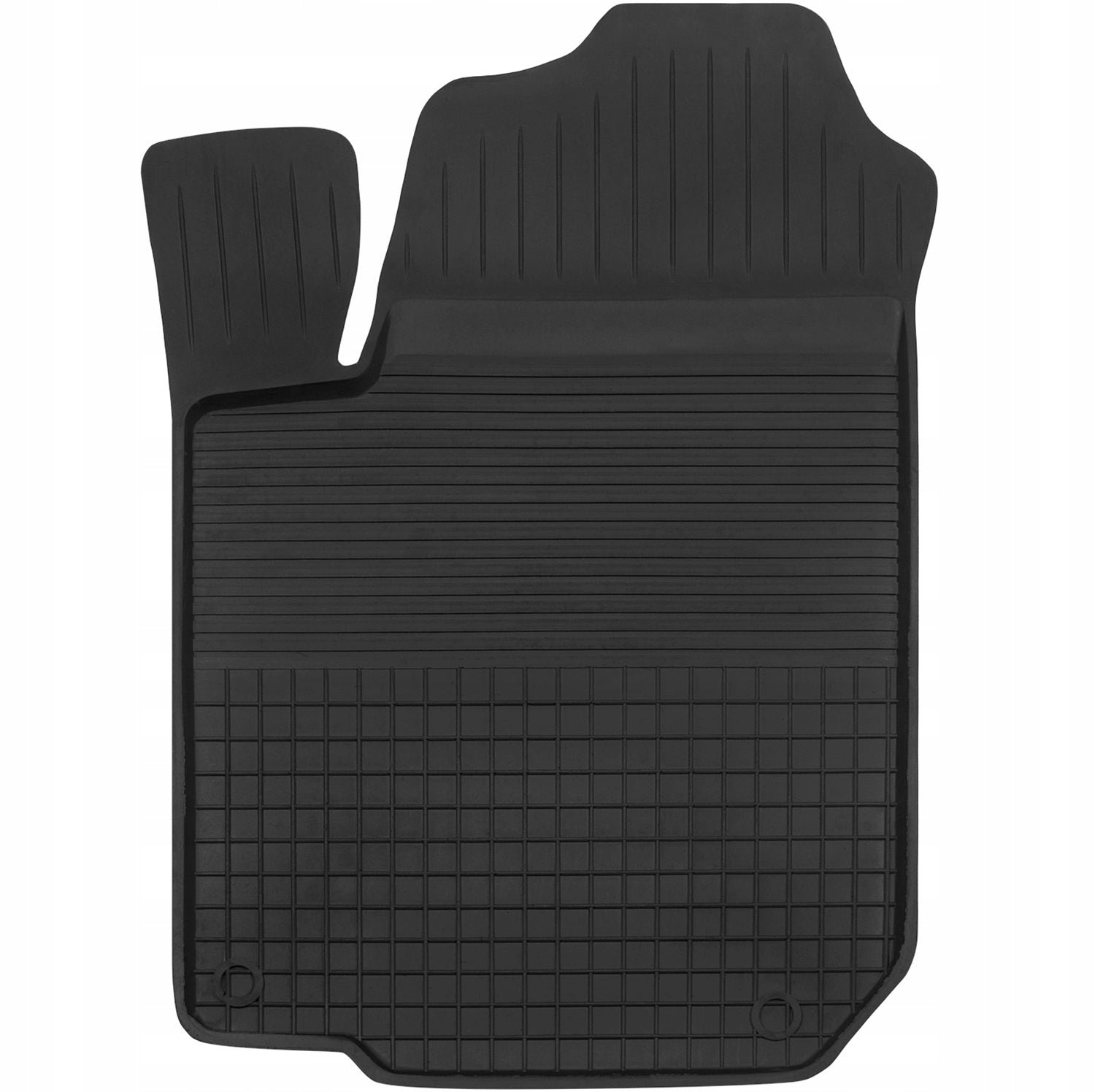 CAR RUG RUBBER BLACK DRIVER'S TROUGH HIGH RIM - LEFT U