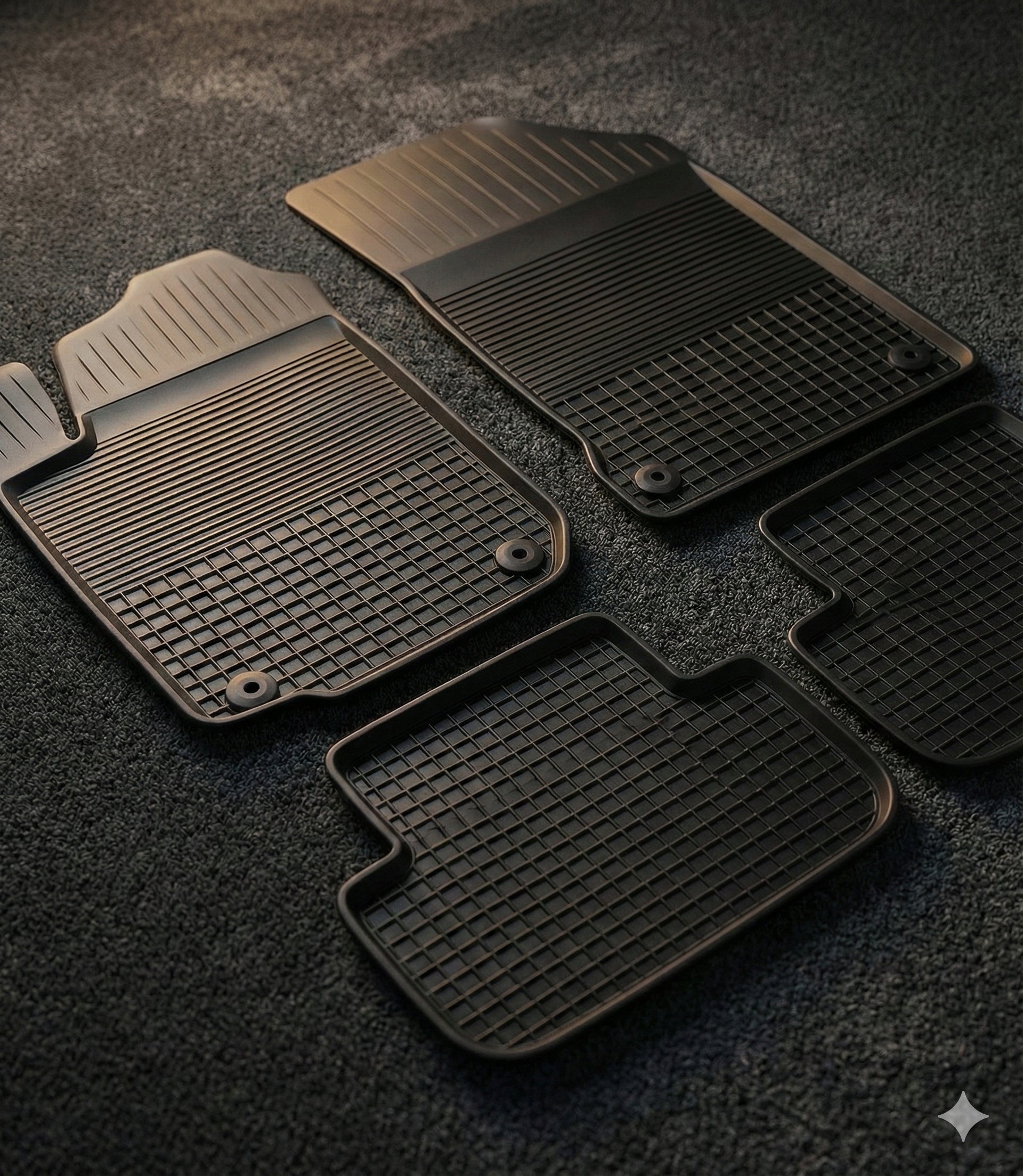 CAR RUGS RUBBER TROUGH SET 4cz TROUGH 2CM + STOPWATCHES Manufacturer's catalog number MAT - UC19