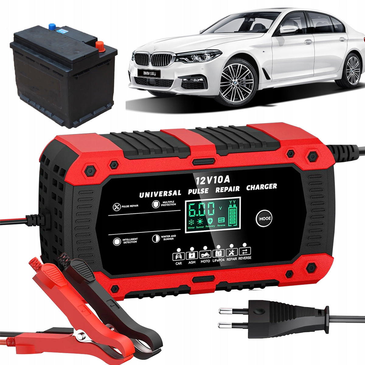 CAR Rectifier AUTOMATIC WITH BATTERY REPAIR FUNCTION 12V 10A