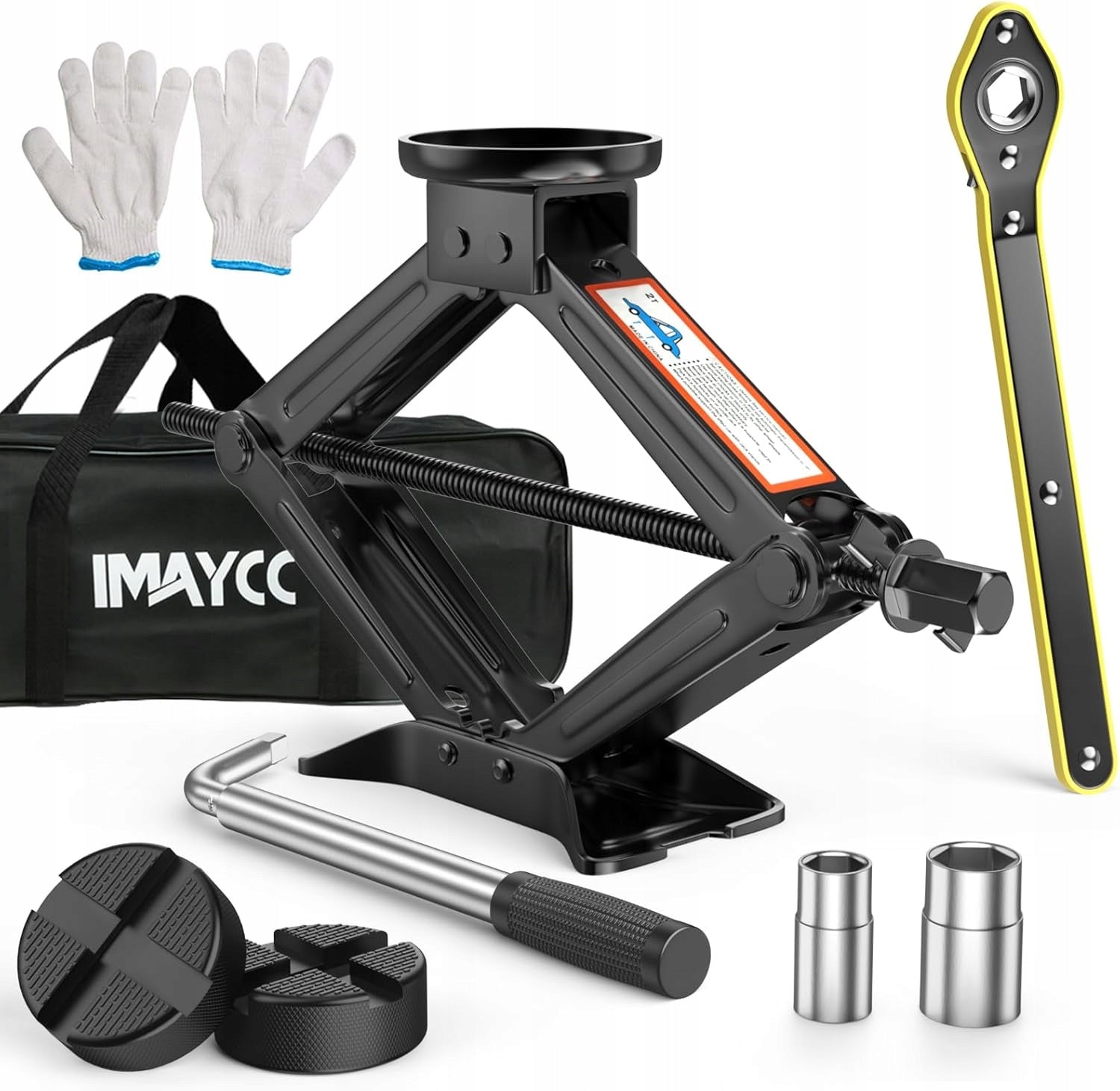 CAR SCISSOR LIFT 2T 2000 KG EMERGENCY SET JACK WITH KEY