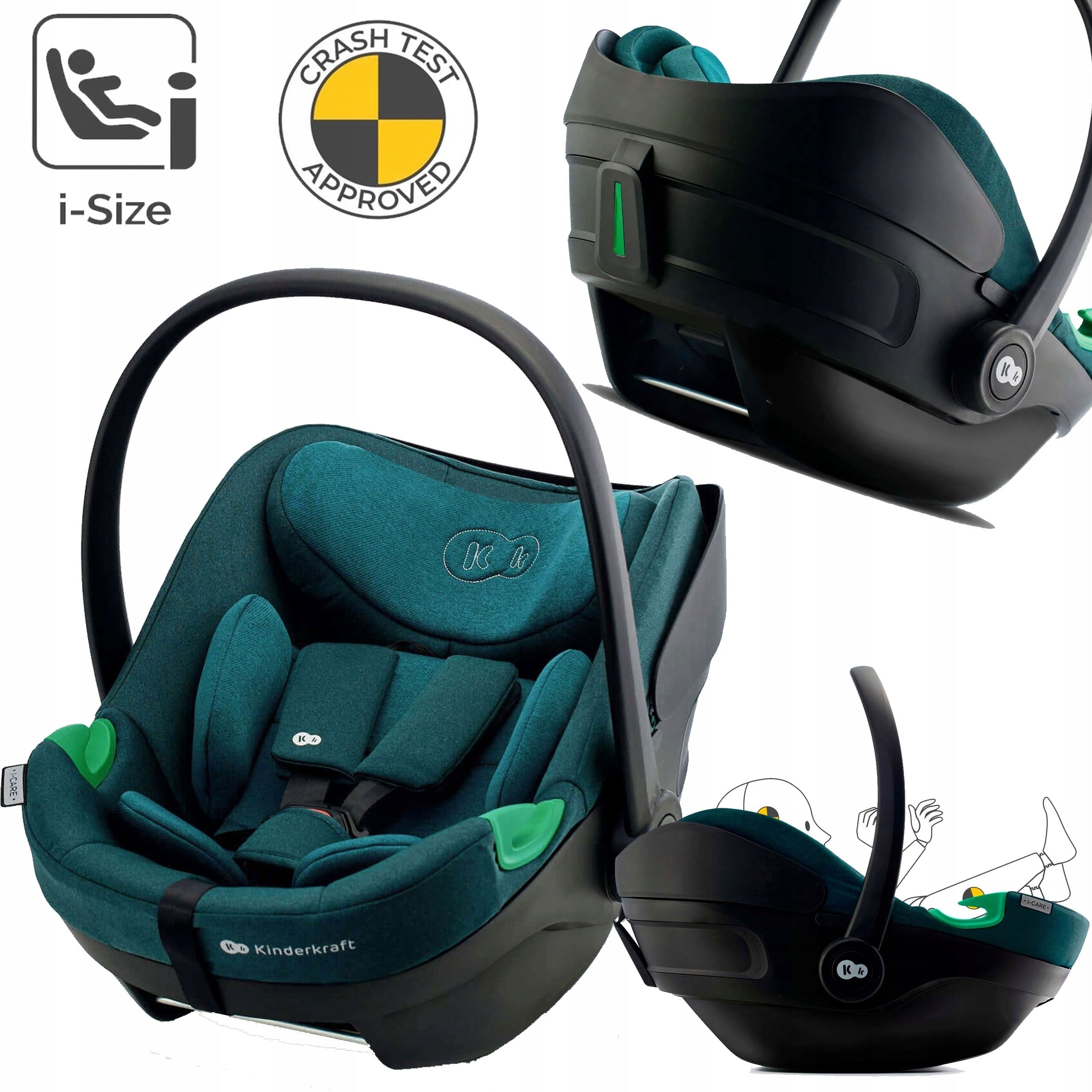 CAR SEAT CARRIER KINDERKRAFT I-CARE 40-87cm I-SIZE STANDARD R129