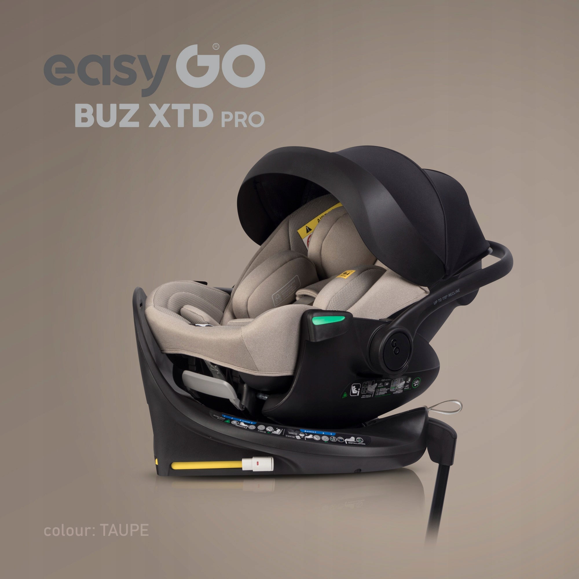 CAR SEAT FOLDING BASE ISOFIX XTD PRO TAUPE 0-13 KG PREMIERE Manufacturer code Fotelik samochodowy do spania BUZ XTD PRO TAU