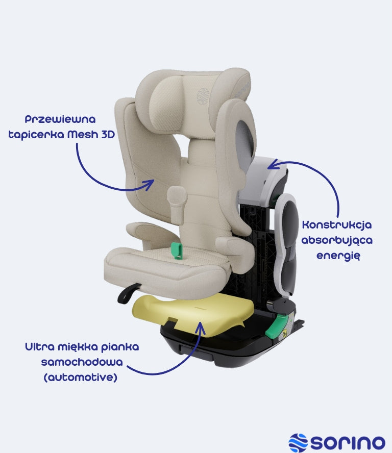 CAR SEAT SORINO CERES I-SIZE 100-150 CM SAFETY TESTS Manufacturer code SR305