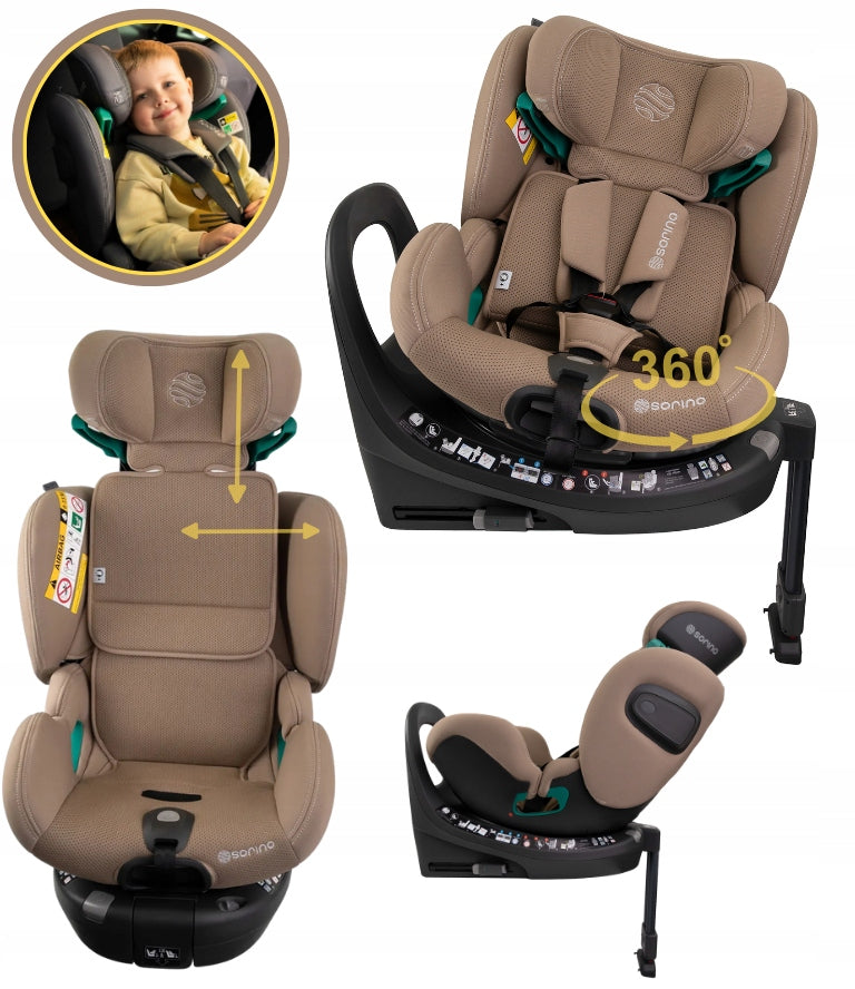 CAR SEAT SWIVEL BASE 360° 40-150CM ISIZE AURORA MOCHA SORINO