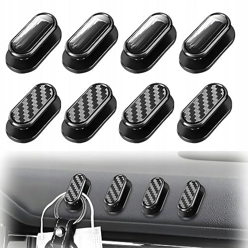 CAR SELF ADHESIVE HOOKS BLACK MINI 8 PIECES STEEL SET