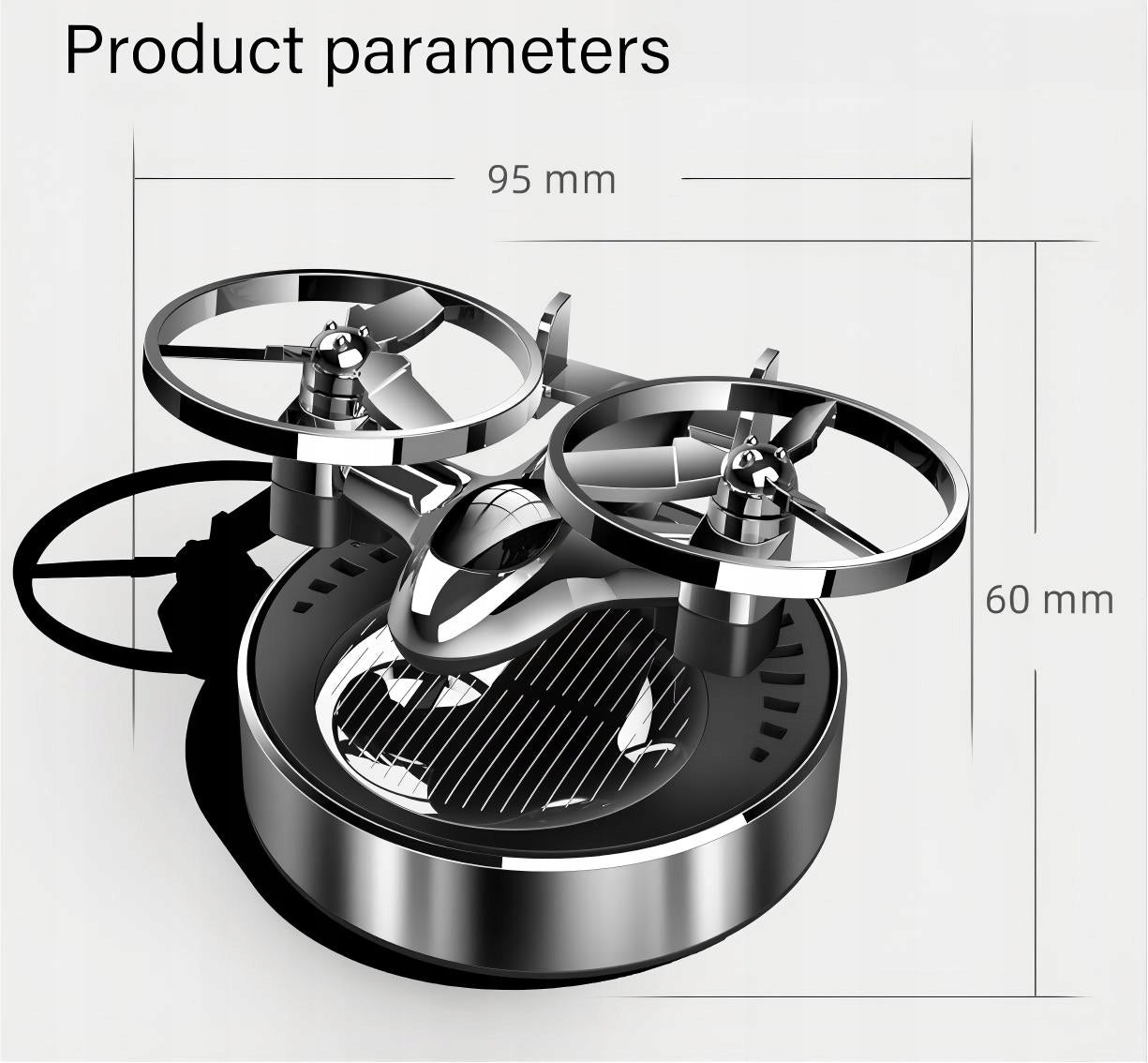 CAR SMELL SOLAR AIR FRESHENER ROTATING HELICOPTER GIFT NEW Packaging status original