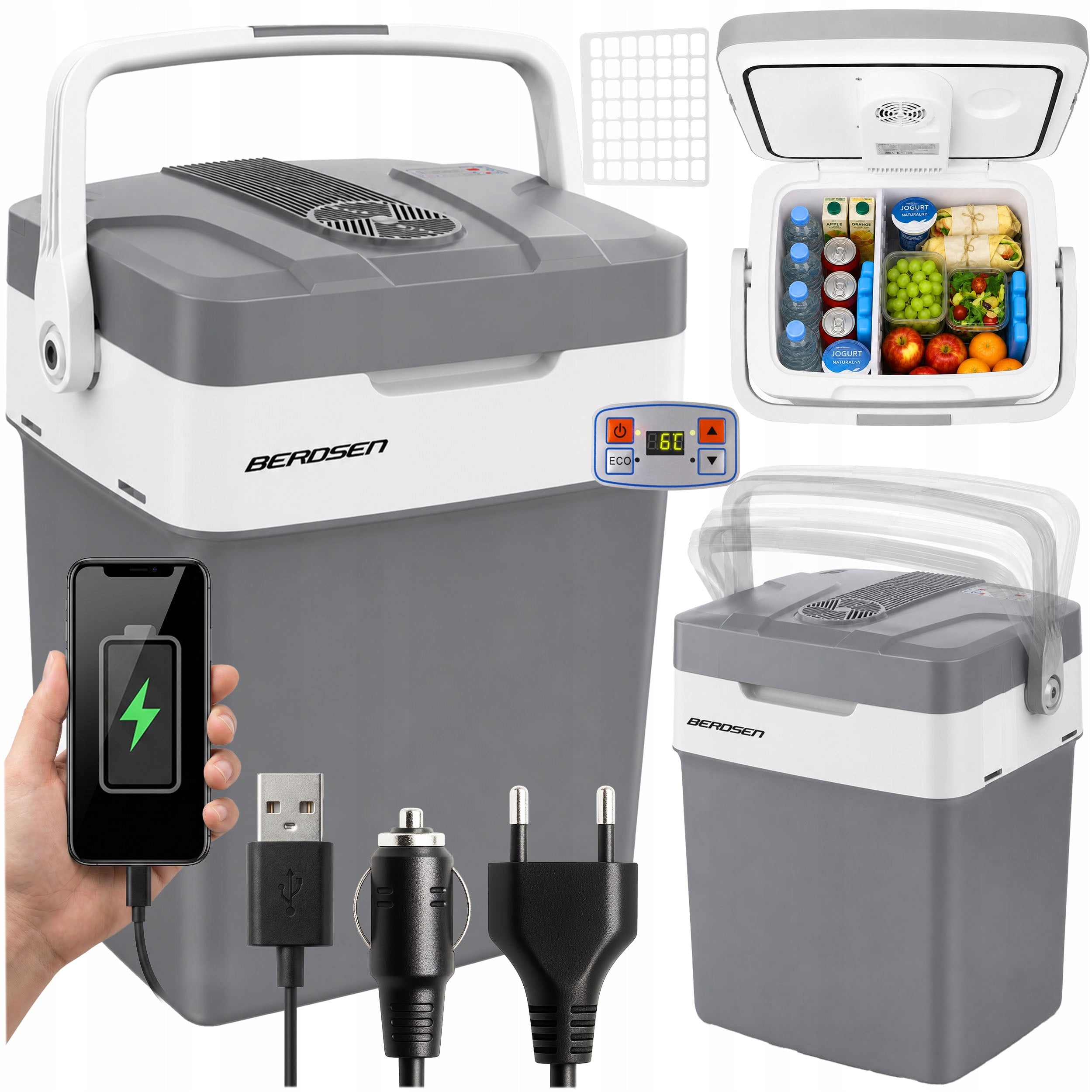 CAR TOURIST REFRIGERATOR 12V/230V USB 29L heating function