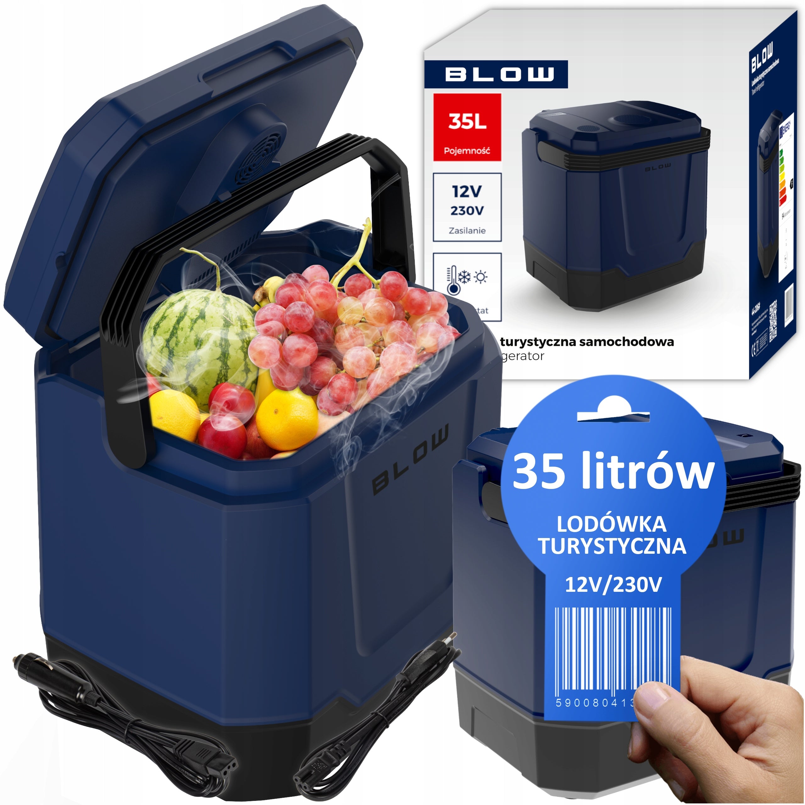 CAR TOURIST REFRIGERATOR WITH HEATING FUNCTION PORTABLE 35L 12V 230V