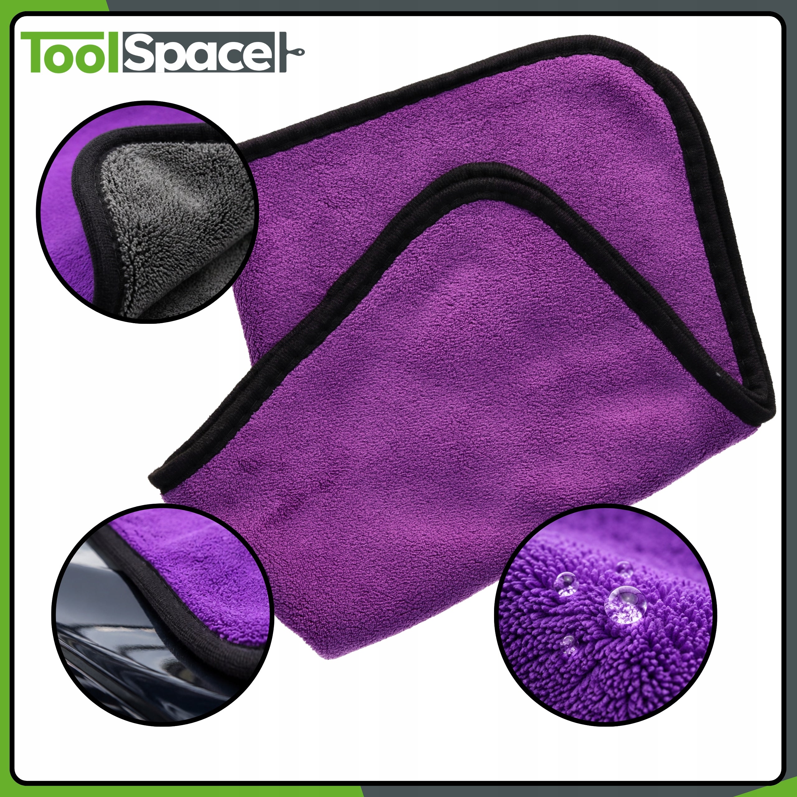 CAR TOWEL FOR DRYING CLEANING MICROFIBER 38x46 600gsm 3 PCS Manufacturer code 1126-3