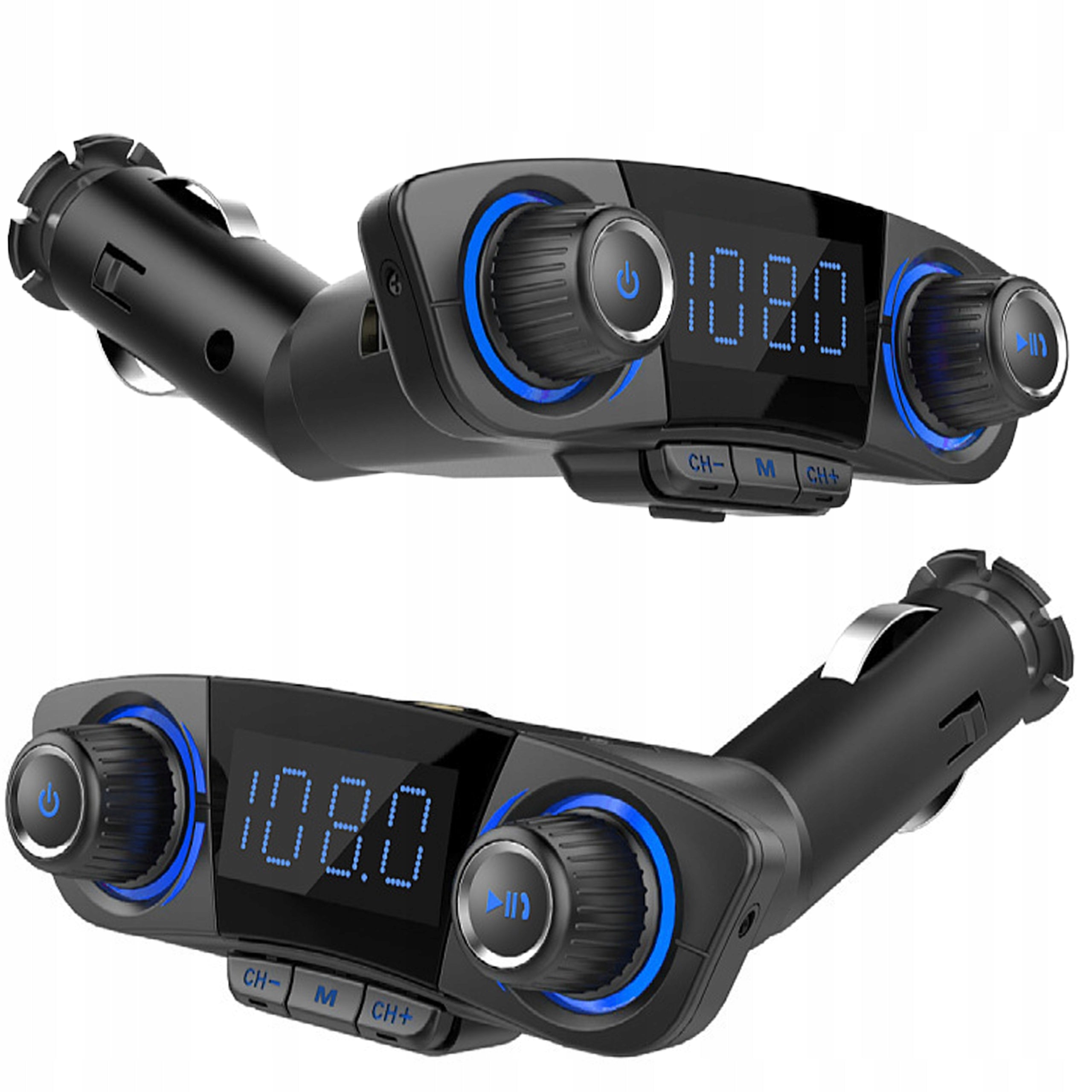 CAR TRANSMITTER FM BLUETOOTH 5.0 2X USB CHARGER 8IN1 MOVABLE ARM Packaging status original