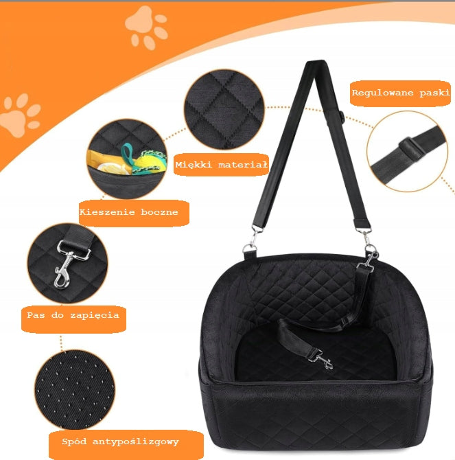 CAR TRANSPORTER SEAT FOR SMALL DOGS 31x52x53cm GREY Main material synthetic material