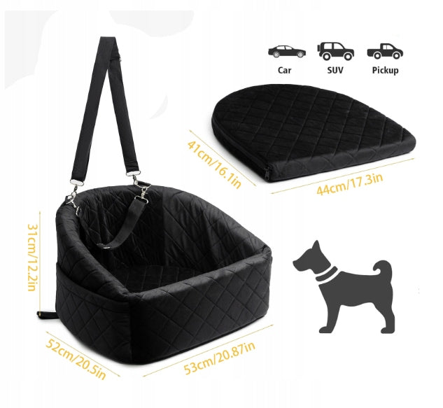 CAR TRANSPORTER SEAT FOR SMALL DOGS 31x52x53cm GREY Product width 53 cm