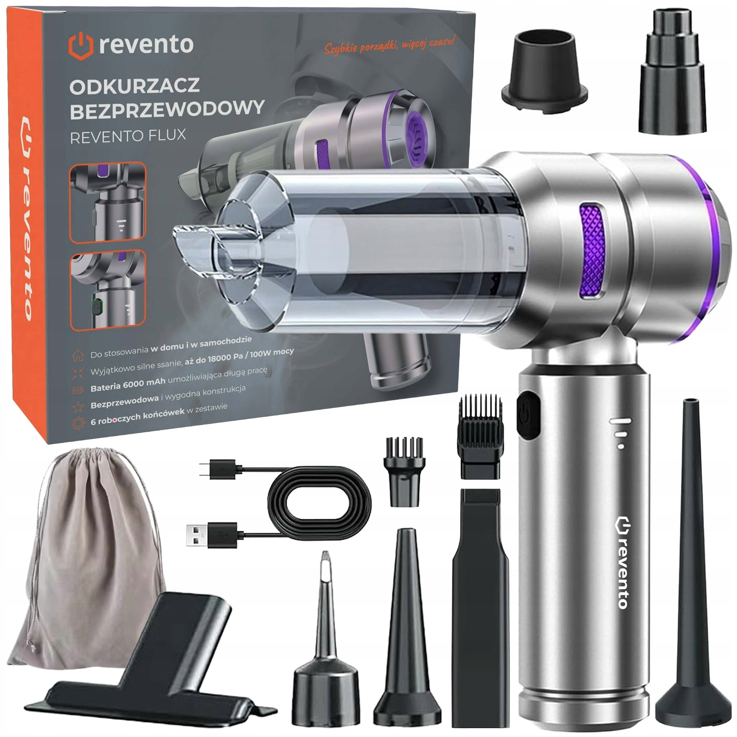 CAR VACUUM CLEANER WIRELESS HANDHELD POWERFUL 2in1 BLOWER + 9 TIPS