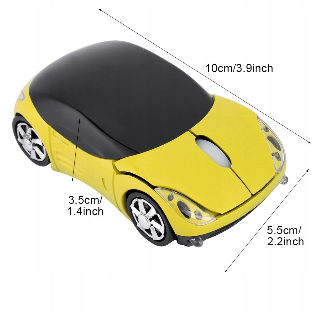 CAR WIRELESS OPTICAL MOUSE 2.4G FUN OFFICE GIFT YELLOW Packaging status original