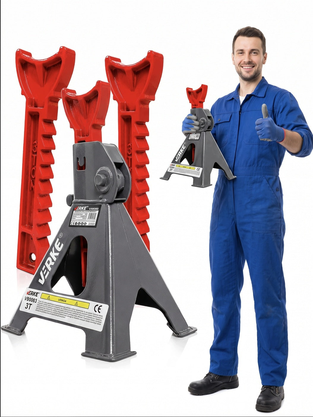 CAR WORKSHOP 3T RATCHET SUPPORT STANDS PAIR