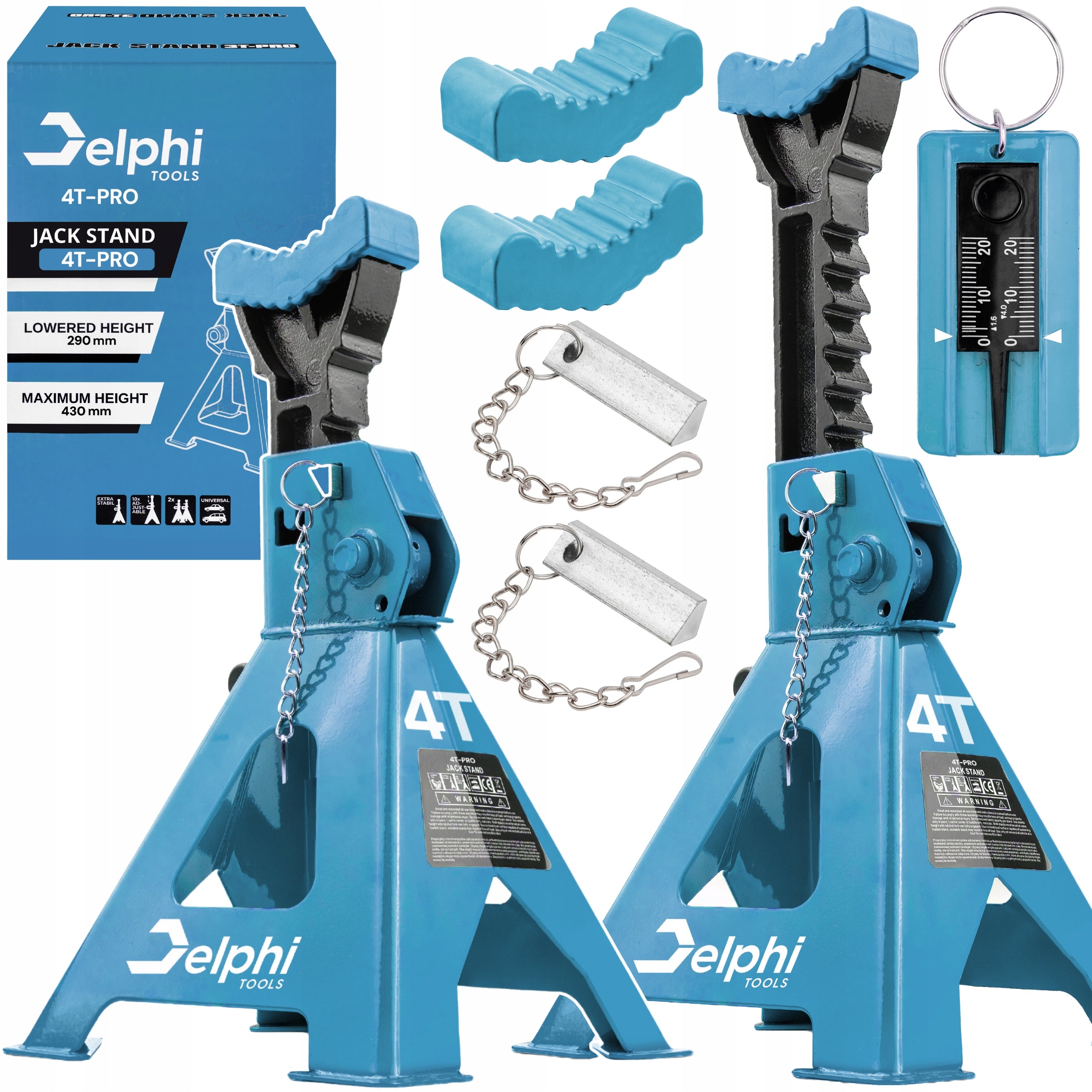 CAR WORKSHOP 4T SUPPORT STANDS ADJUSTABLE LOCK 2x