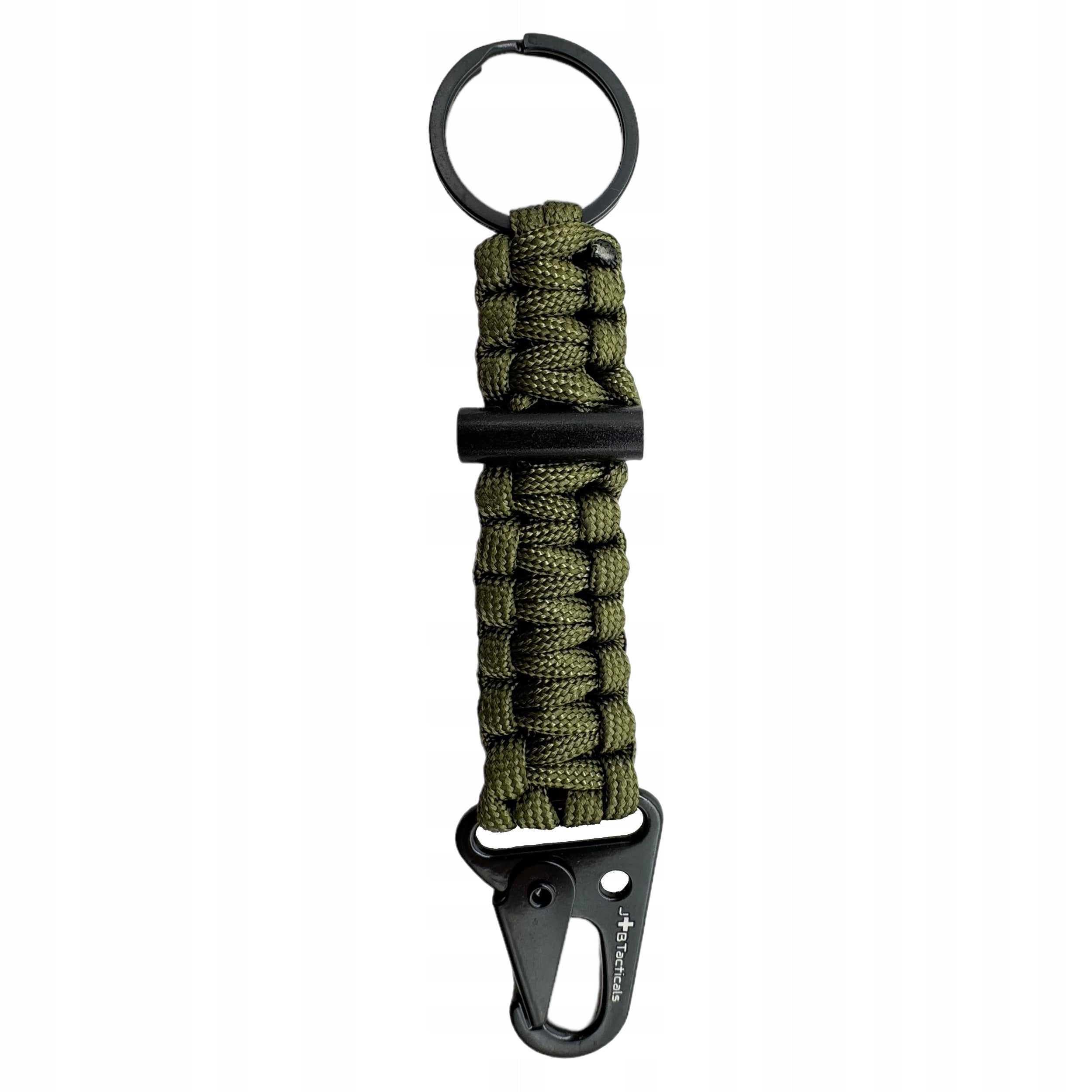 CARABINER TACTICAL SURVIVAL KEYCHAIN CORD PARACORD FLINT ASG 34-GRN