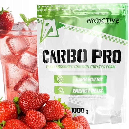 CARBOHYDRATE MINERALS ENERGY 1kg Proactive Carbo Pro 1000g Strawberry