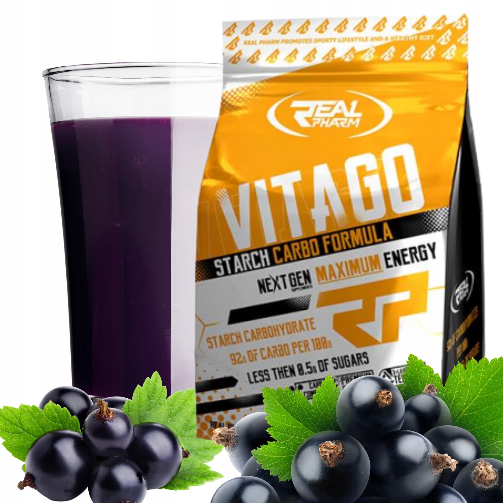 CARBOHYDRATES CARBO energy vitargo Real Pharm Vita GO 1000g BLACK CURRANT